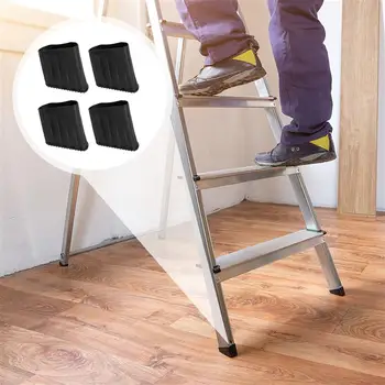 4Pcs שטיח הרצפה סולם מטר מגן עיבוי החלקה הסולם גומי רגליים לשולחן רגל אבק לכסות את הריהוט רפידות בטיחות