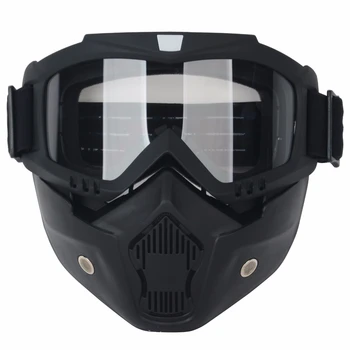 מירוץ להסרה מודולרי קסדת מגן אופנוע מסכת פנים מגן משקפי מגן קפה רייסר 