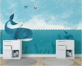 beibehang 2019 קלאסיקה חדשה אישיות טפט נורדי פשוט לוויתן הילד לבית רקע קיר מסמכי עיצוב הבית papier peint