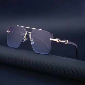 2023 באיכות גבוהה כיכר משקפי שמש לגברים דלוקס חצי-מסגרת לנשים משקפי אופנה וינטג ' UV400